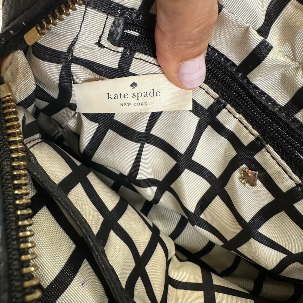 Kate Spade Black and Gold Pebbled Leather Crossbody Bag - Picture 5 of 12